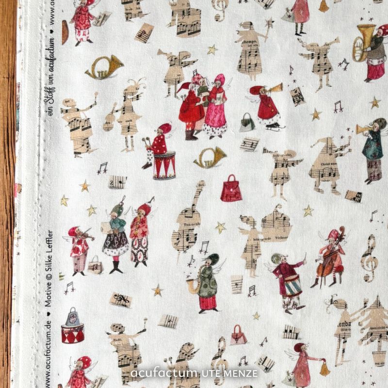 acufactum • Cotton fabric • Christmas musicians • Silke Leffler