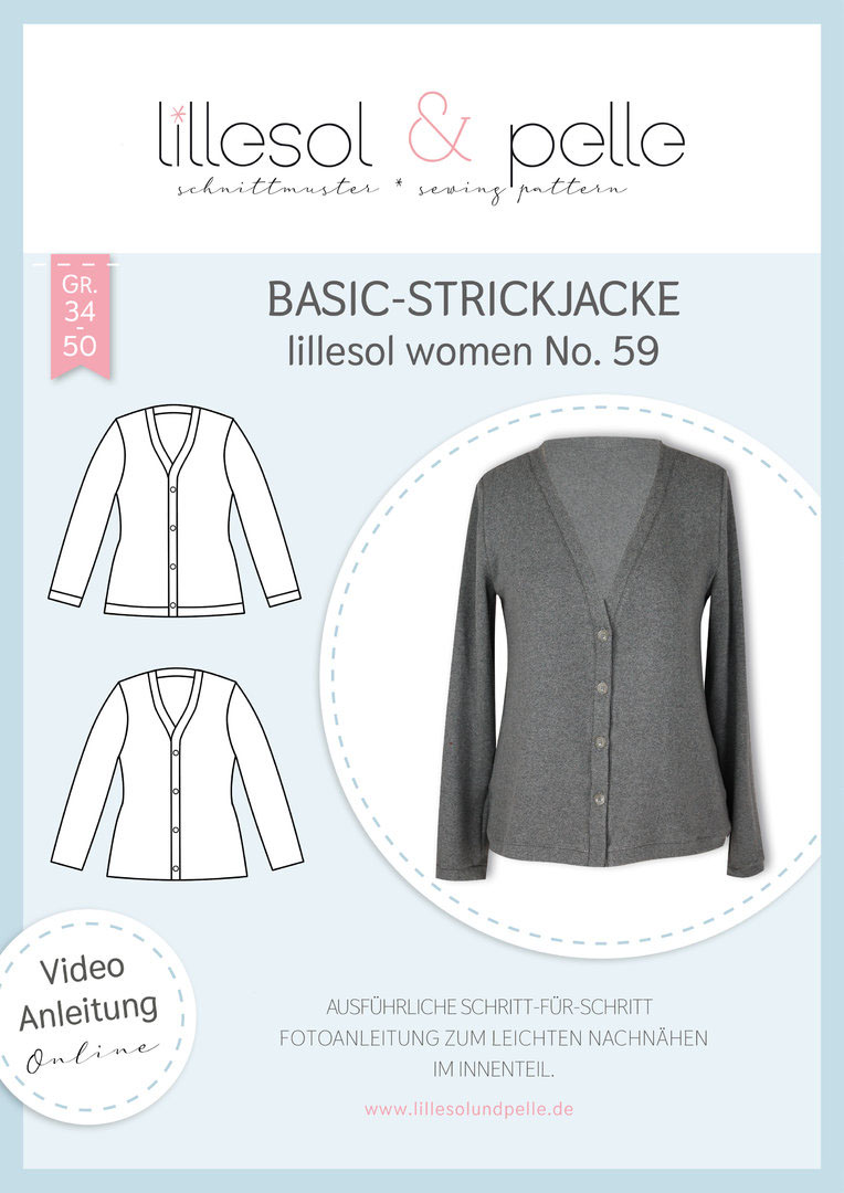 Basic cardigan - women No.59 - paper pattern - l&p