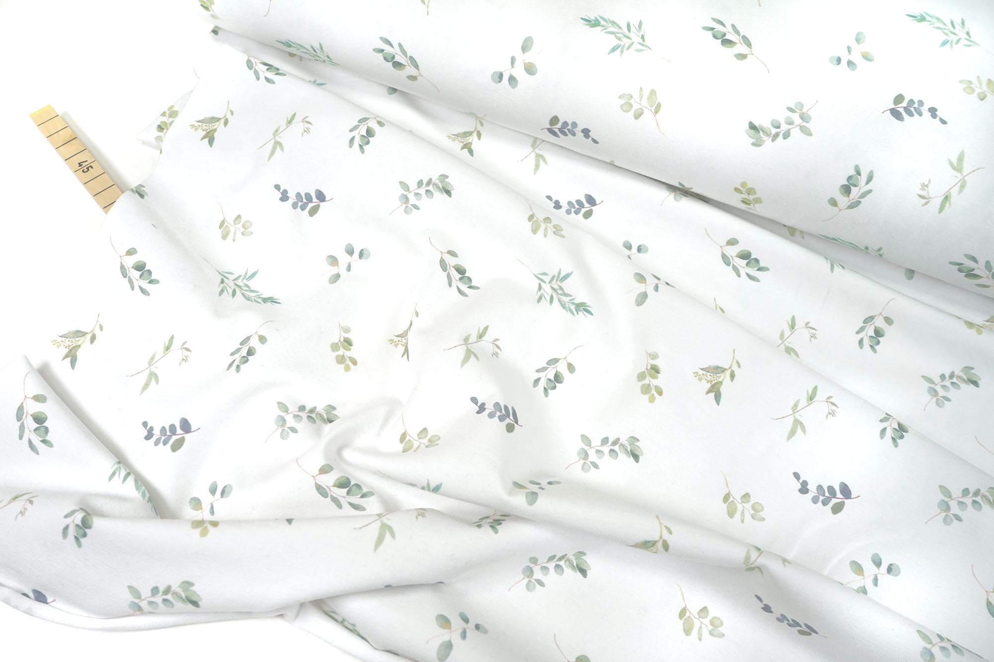 Cotton jersey - eucalyptus - white