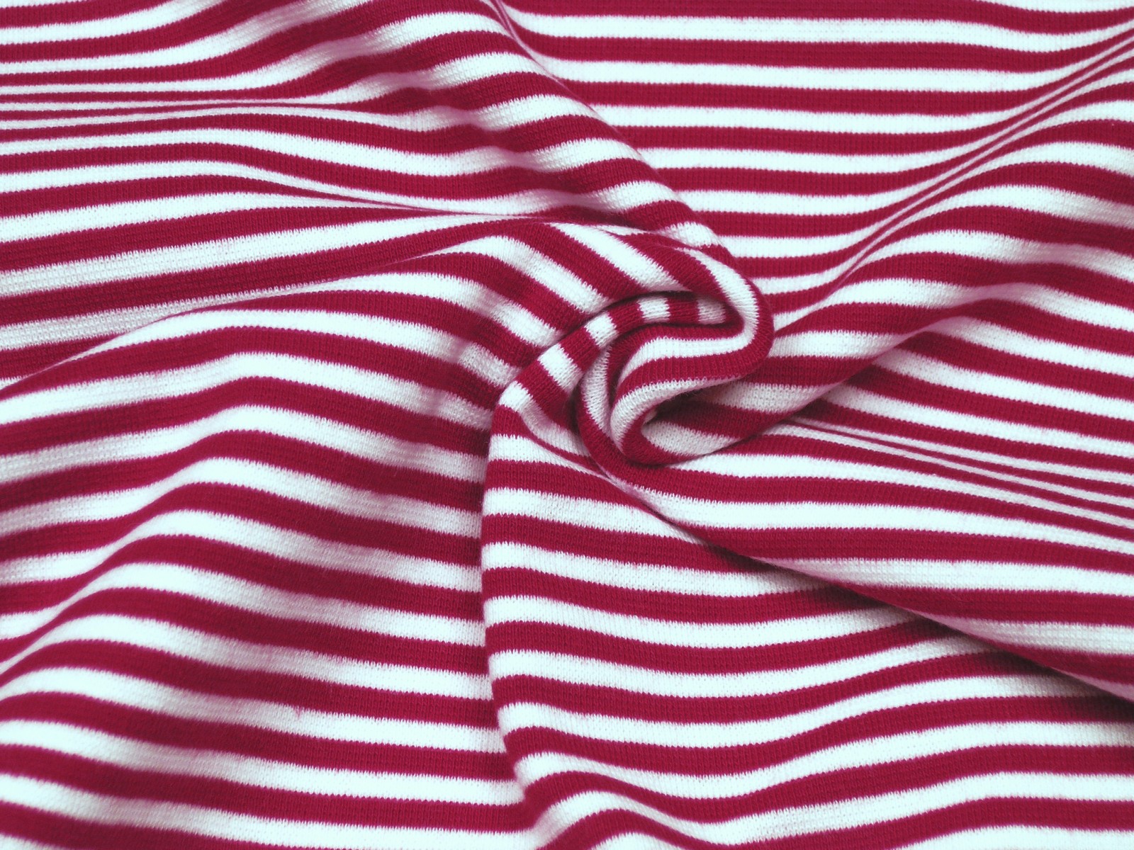 Rib knit fabric plain striped white dark red