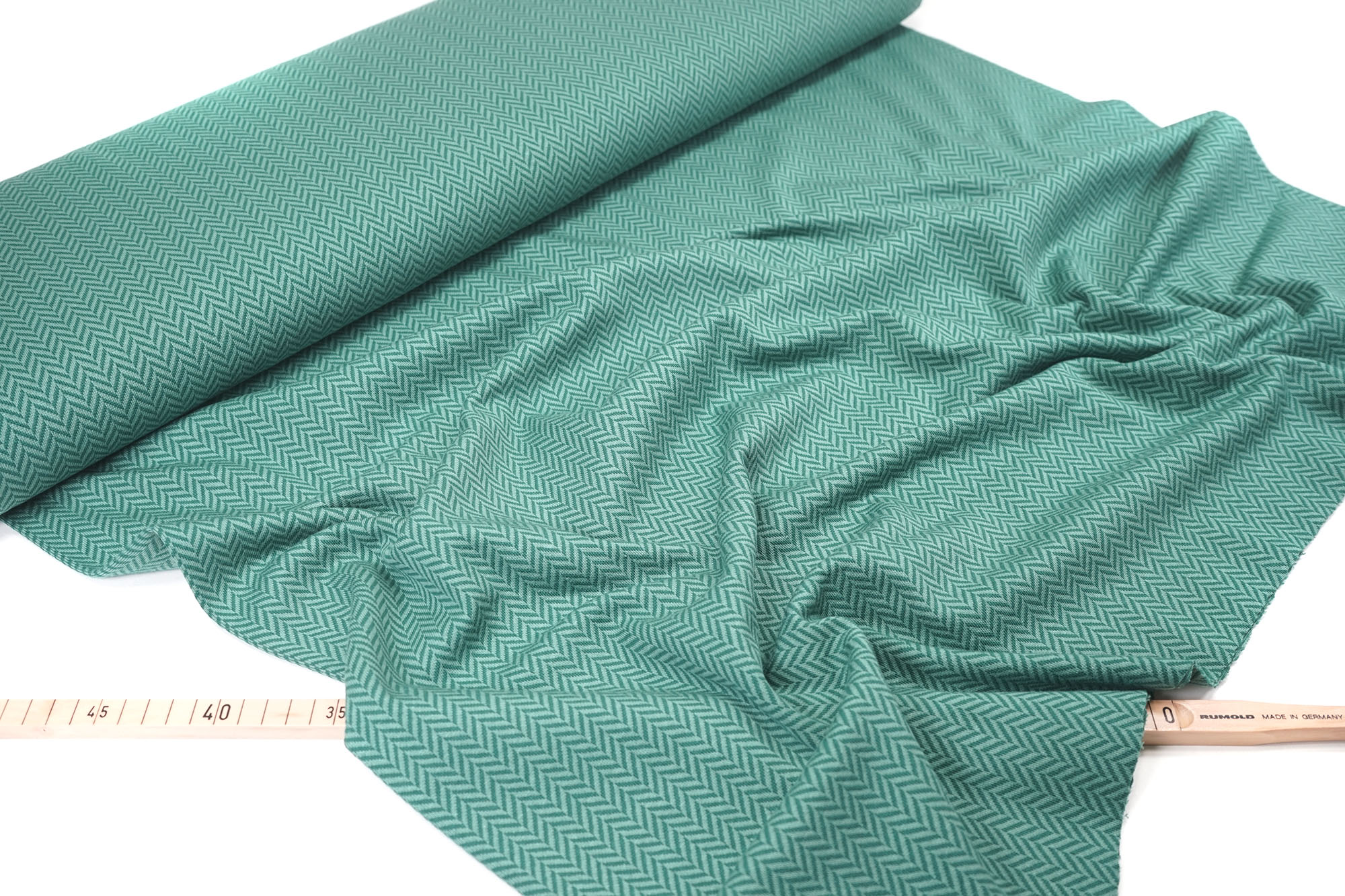 Stoffonkel - Organic jacquard - herringbone - dusty green (GOTS)