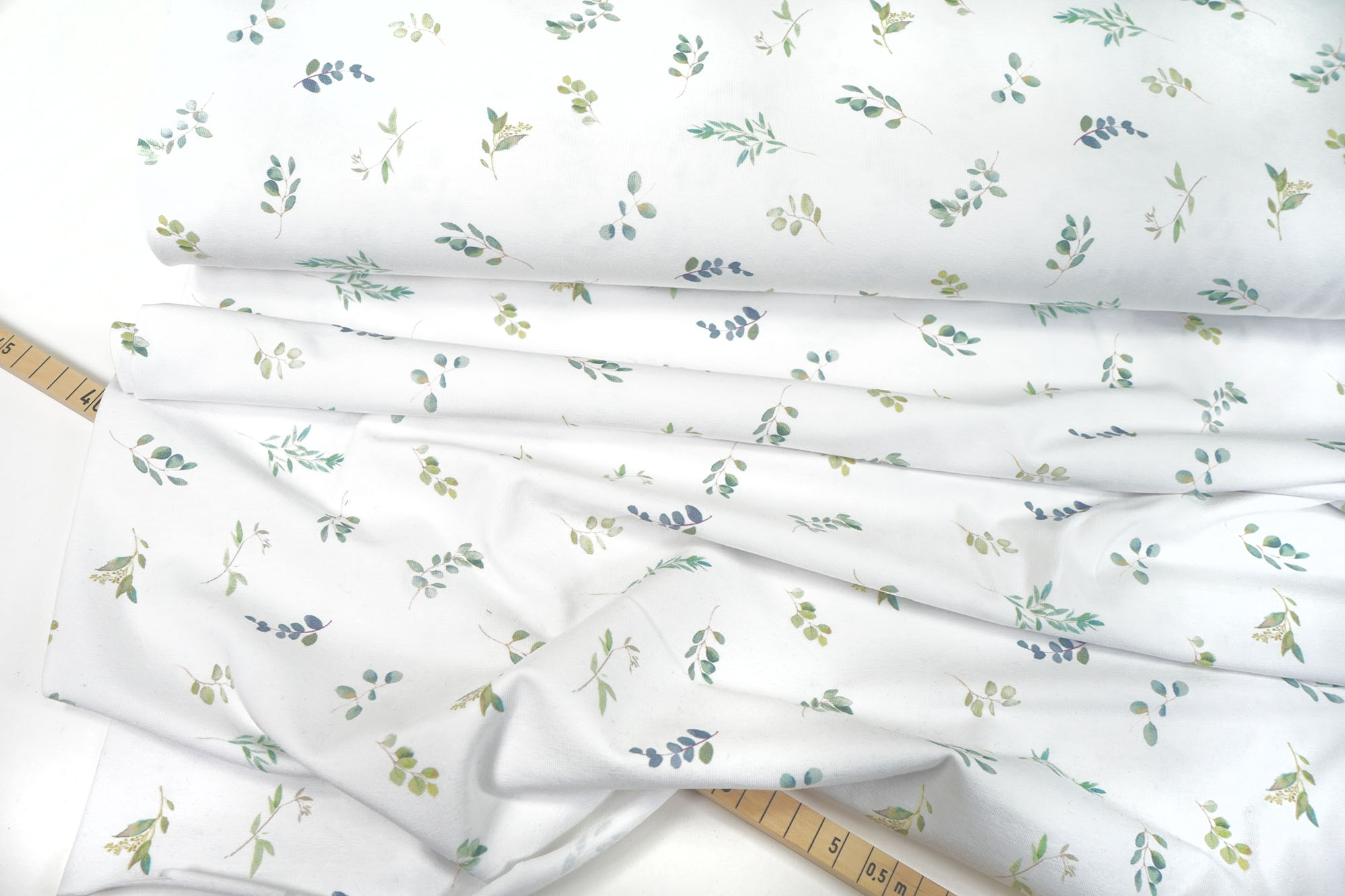 Cotton jersey - eucalyptus - white