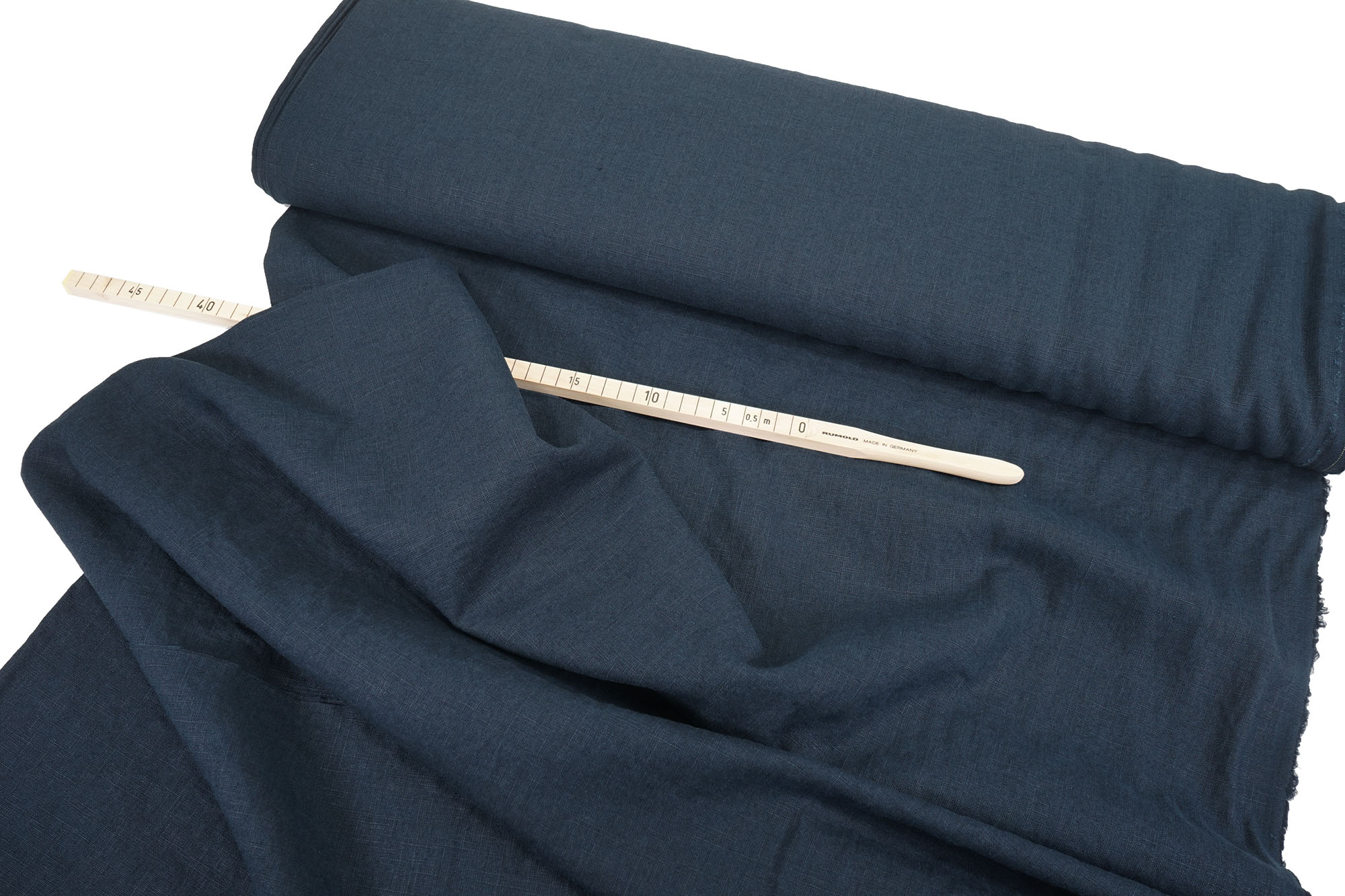 Pure solid Linen Fabric Damiel navy