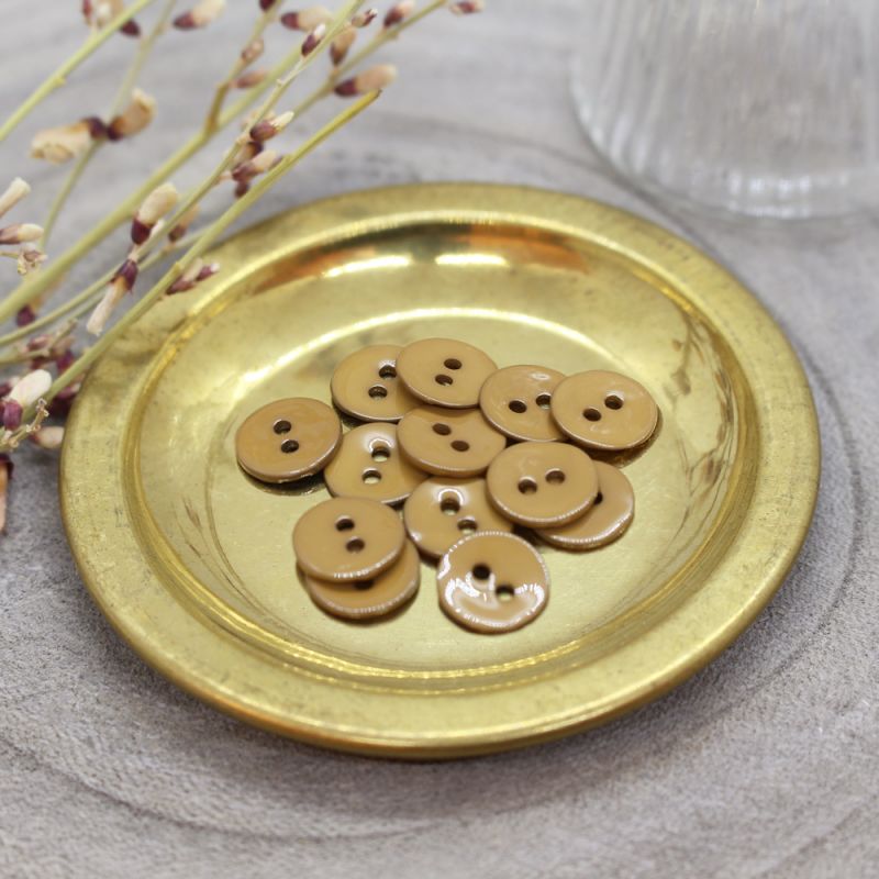 Glossy Buttons - Ochre - 14 mm
