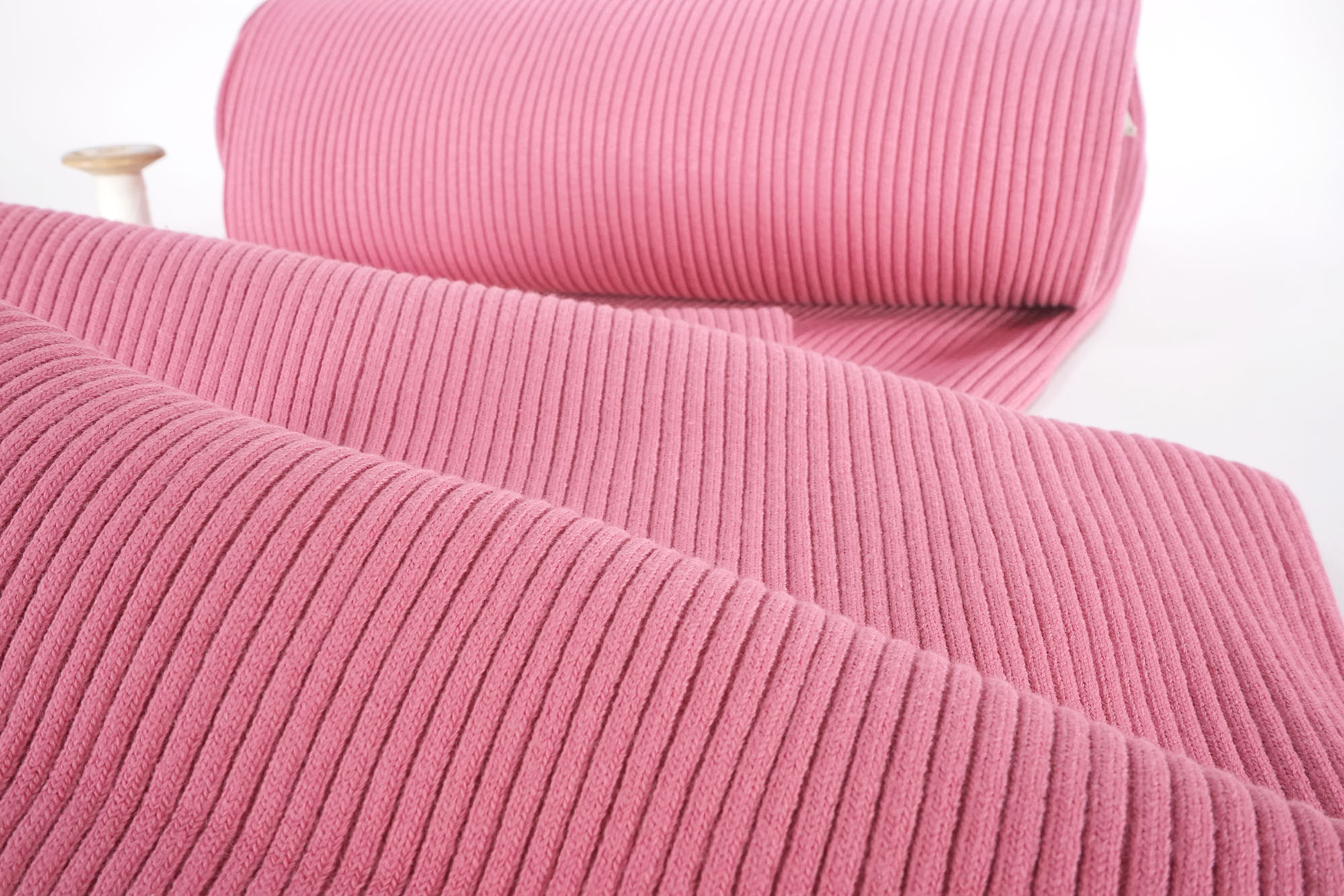 Rib knit fabric coarse uni old pink 0.54 yd